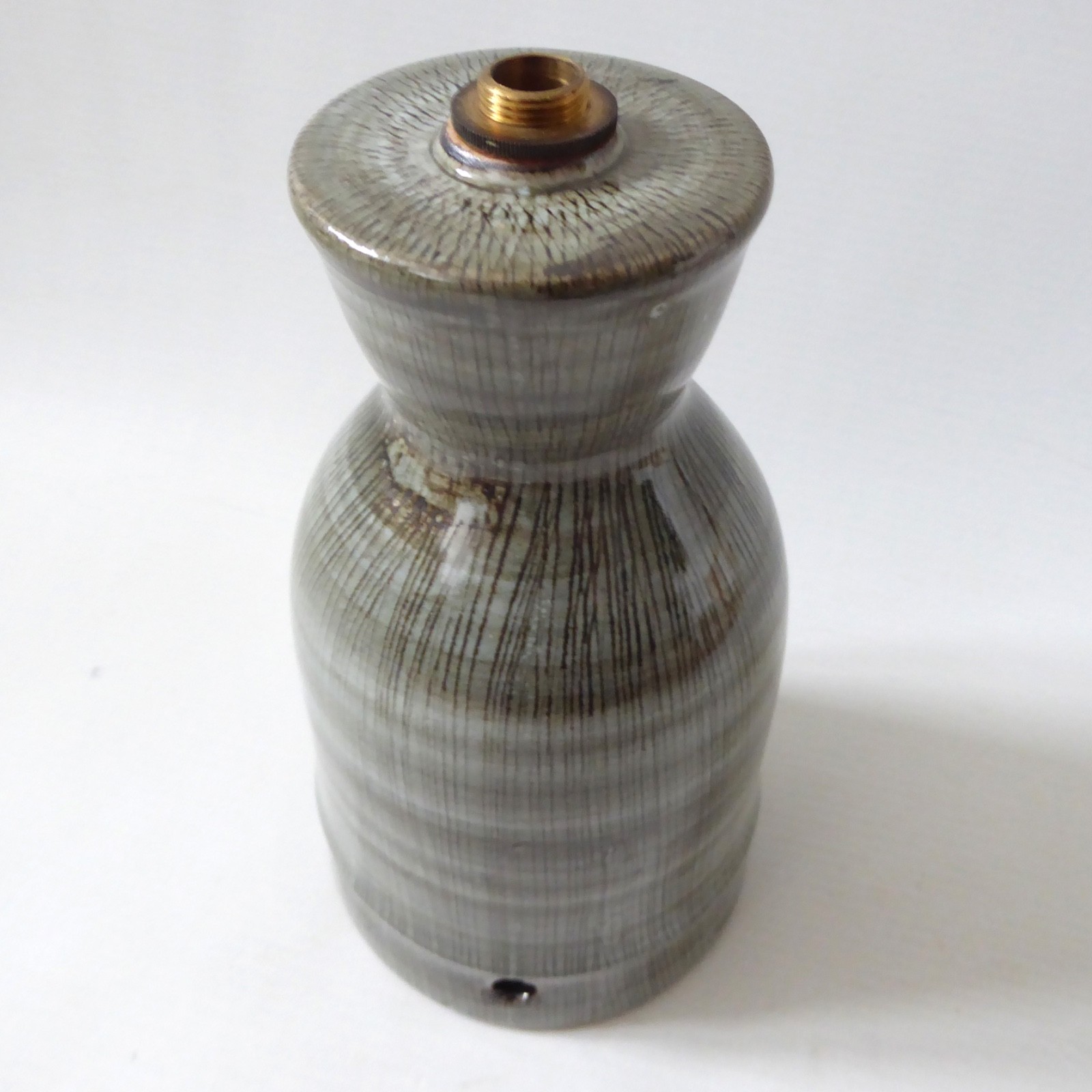 Rye Pottery vintage sgraffito grey table lamp base, 1960s mid century, Sussex - Image 3