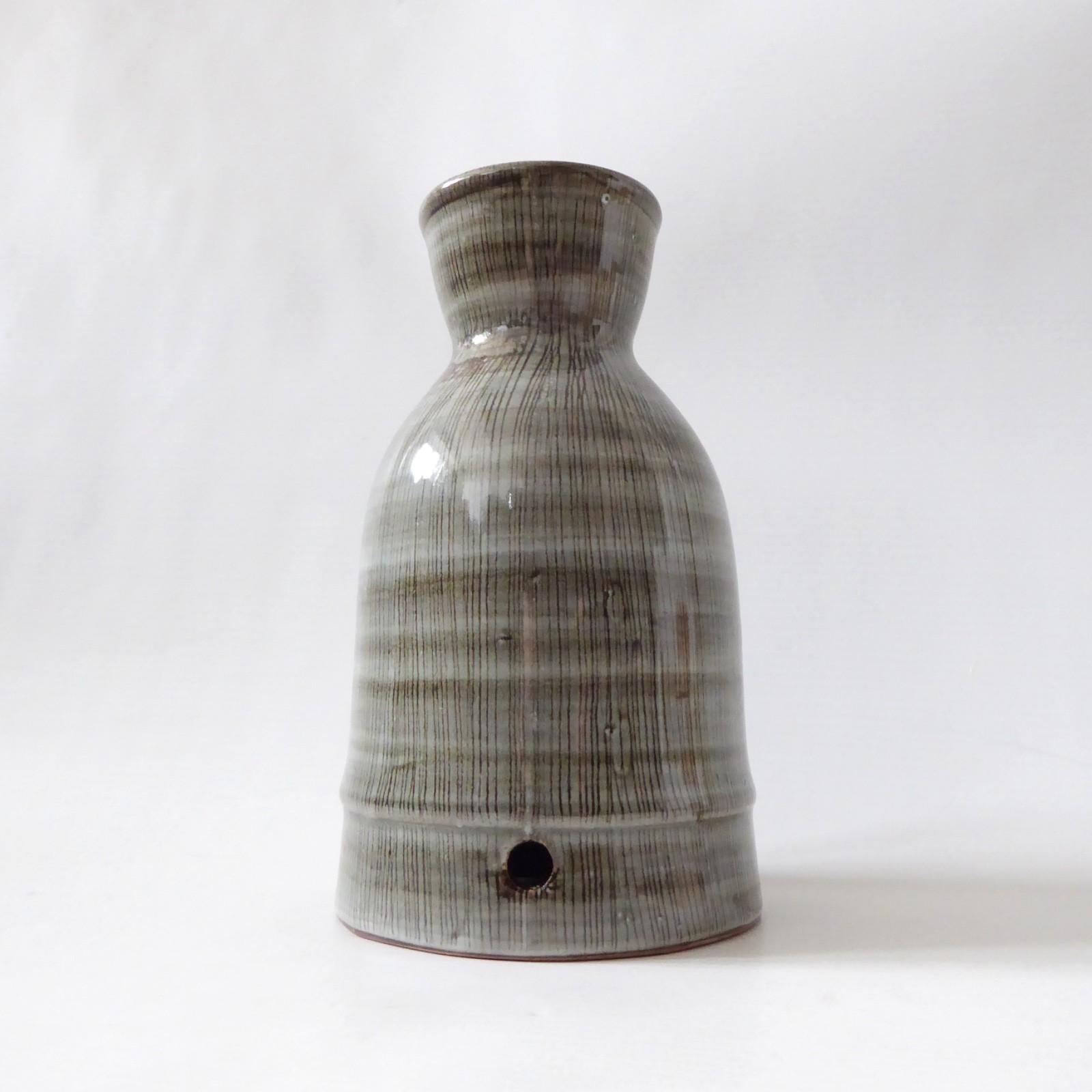 Rye Pottery vintage sgraffito grey table lamp base, 1960s mid century, Sussex - Image 4
