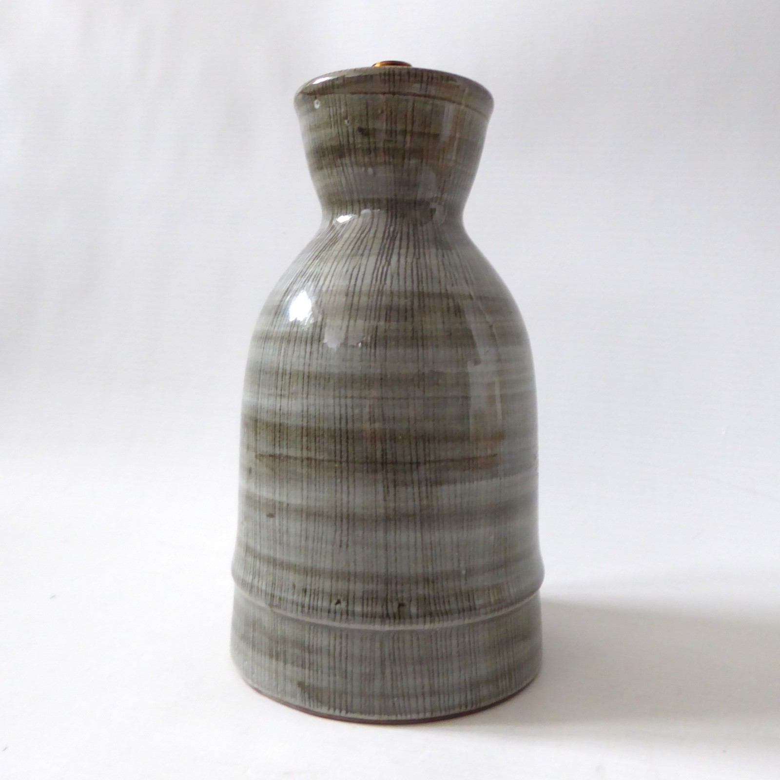Rye Pottery vintage sgraffito grey table lamp base, 1960s mid century, Sussex - Image 5