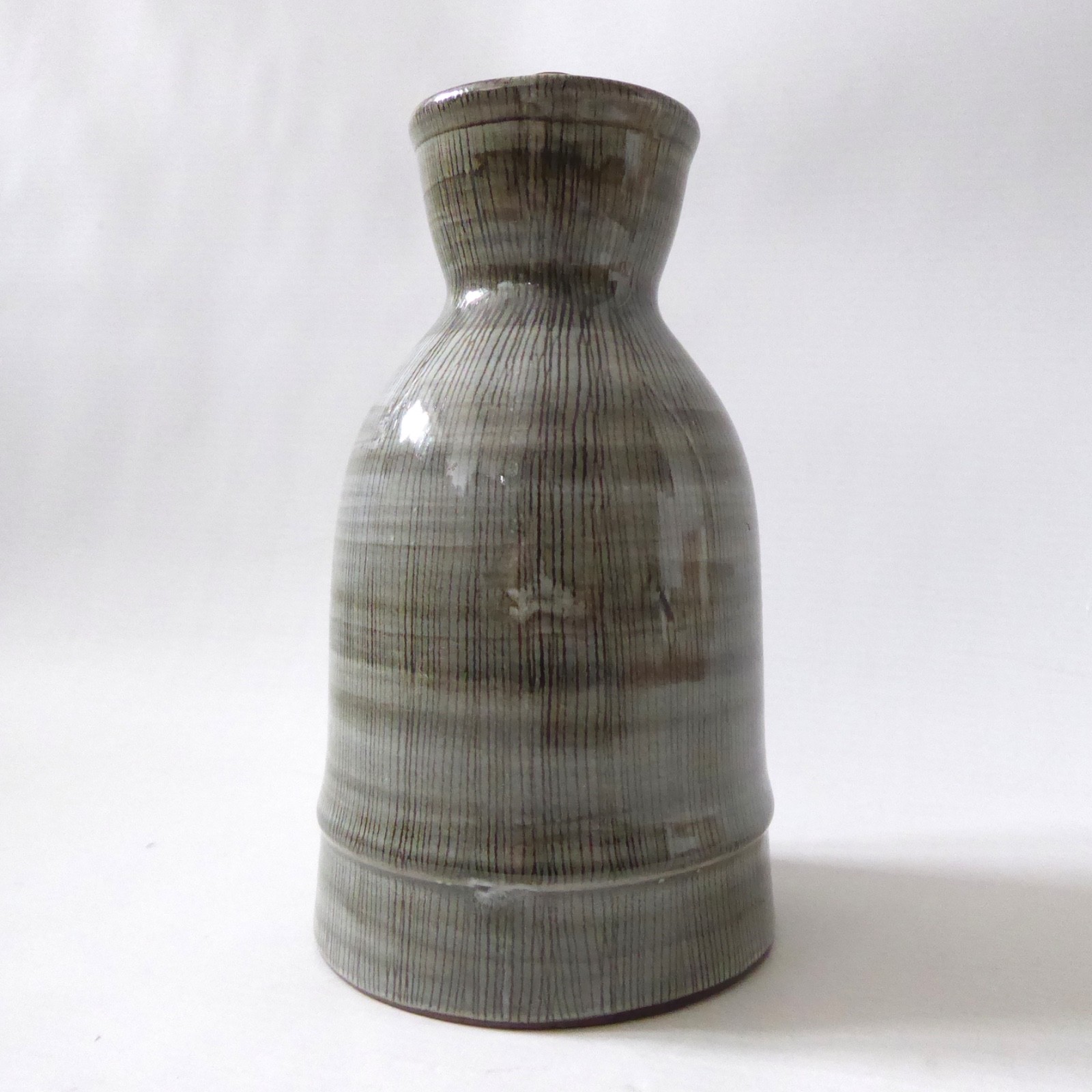 Rye Pottery vintage sgraffito grey table lamp base, 1960s mid century, Sussex - Image 6