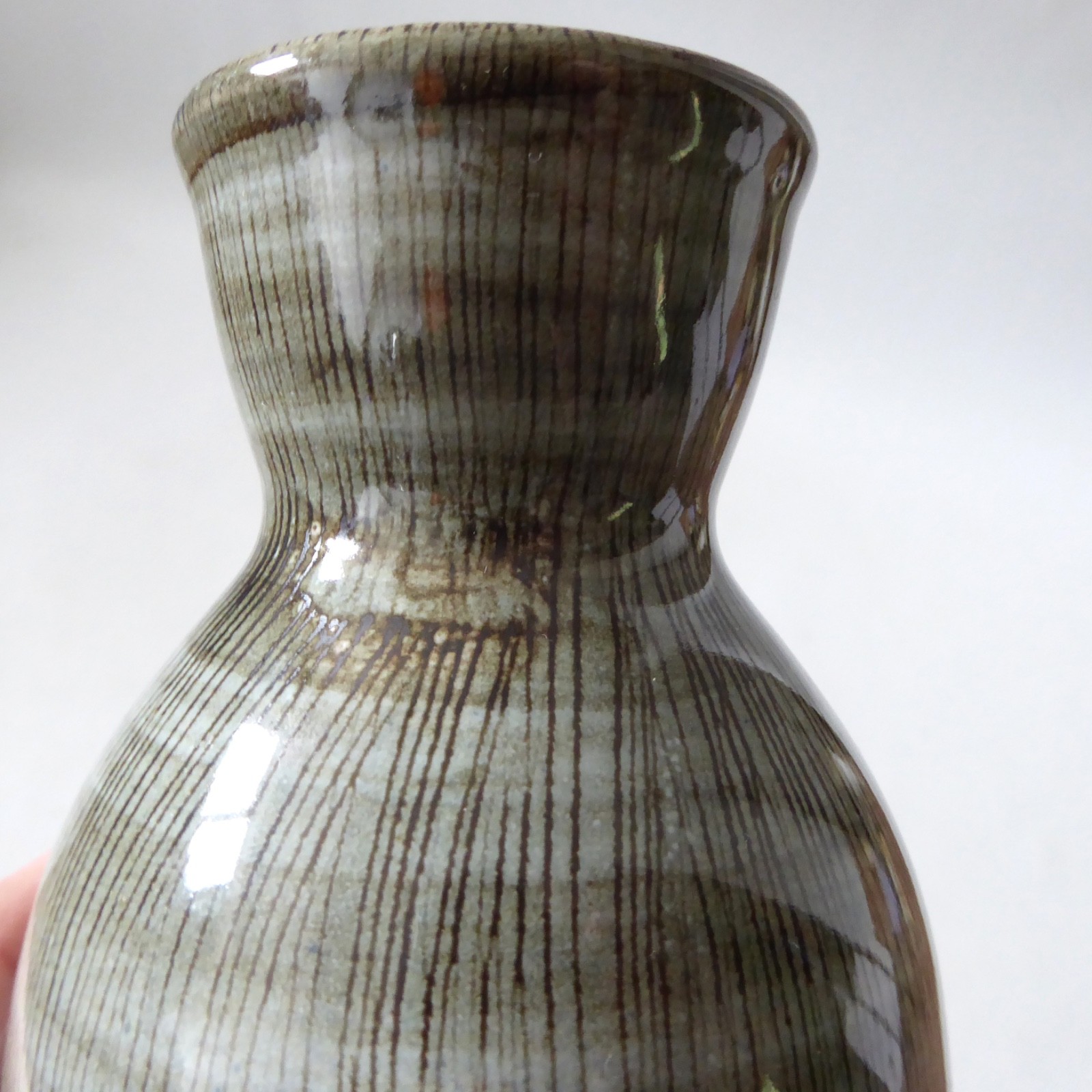 Rye Pottery vintage sgraffito grey table lamp base, 1960s mid century, Sussex - Image 9