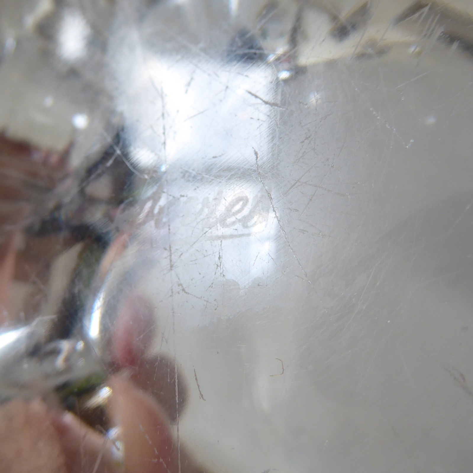 Sevres French crystal art glass splash bowl, vintage 50s/60s mid century MCM - Image 14