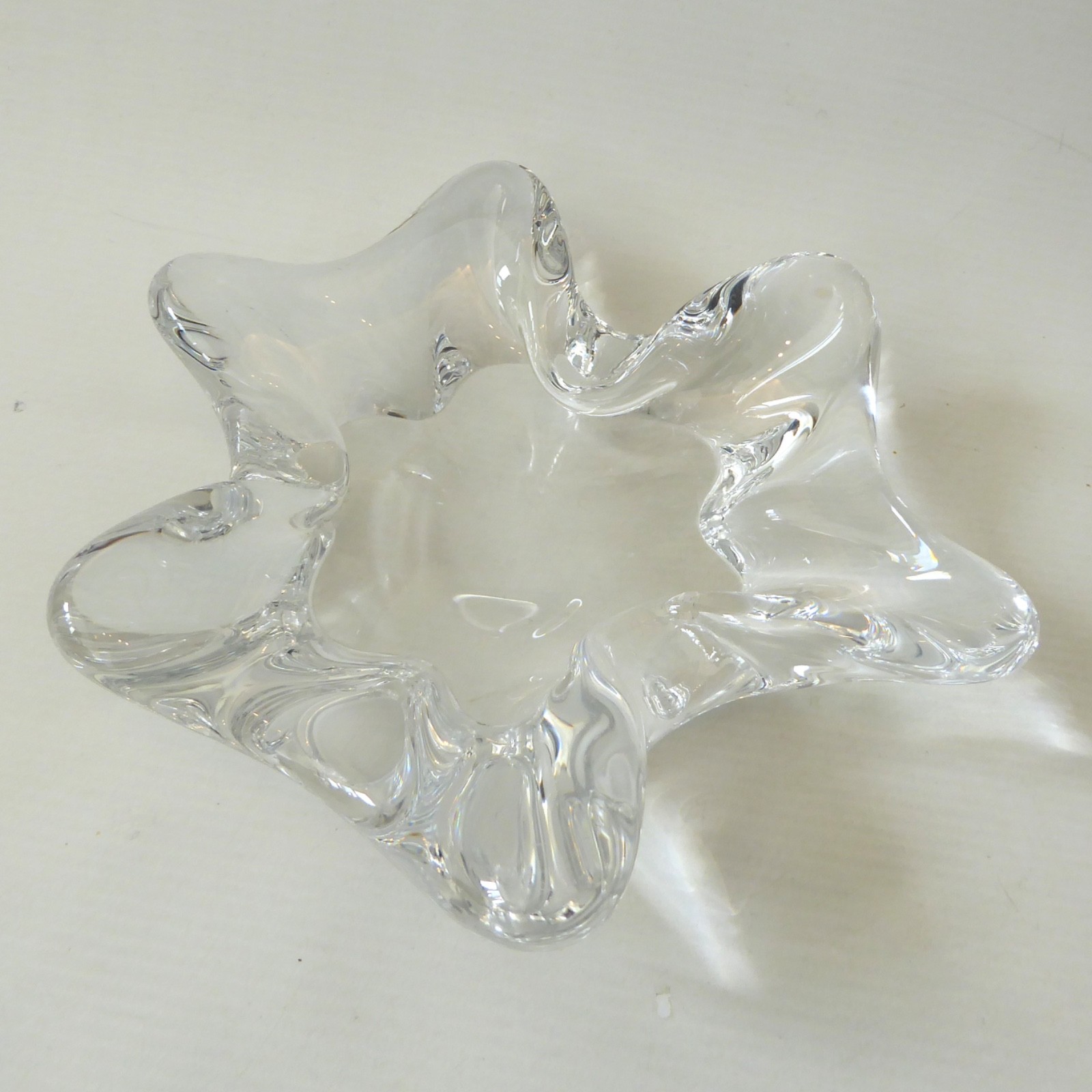 Sevres French crystal art glass splash bowl, vintage 50s/60s mid century MCM - Image 3