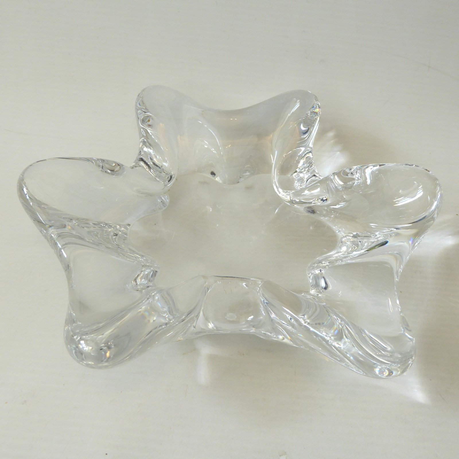 Sevres French crystal art glass splash bowl, vintage 50s/60s mid century MCM - Image 4