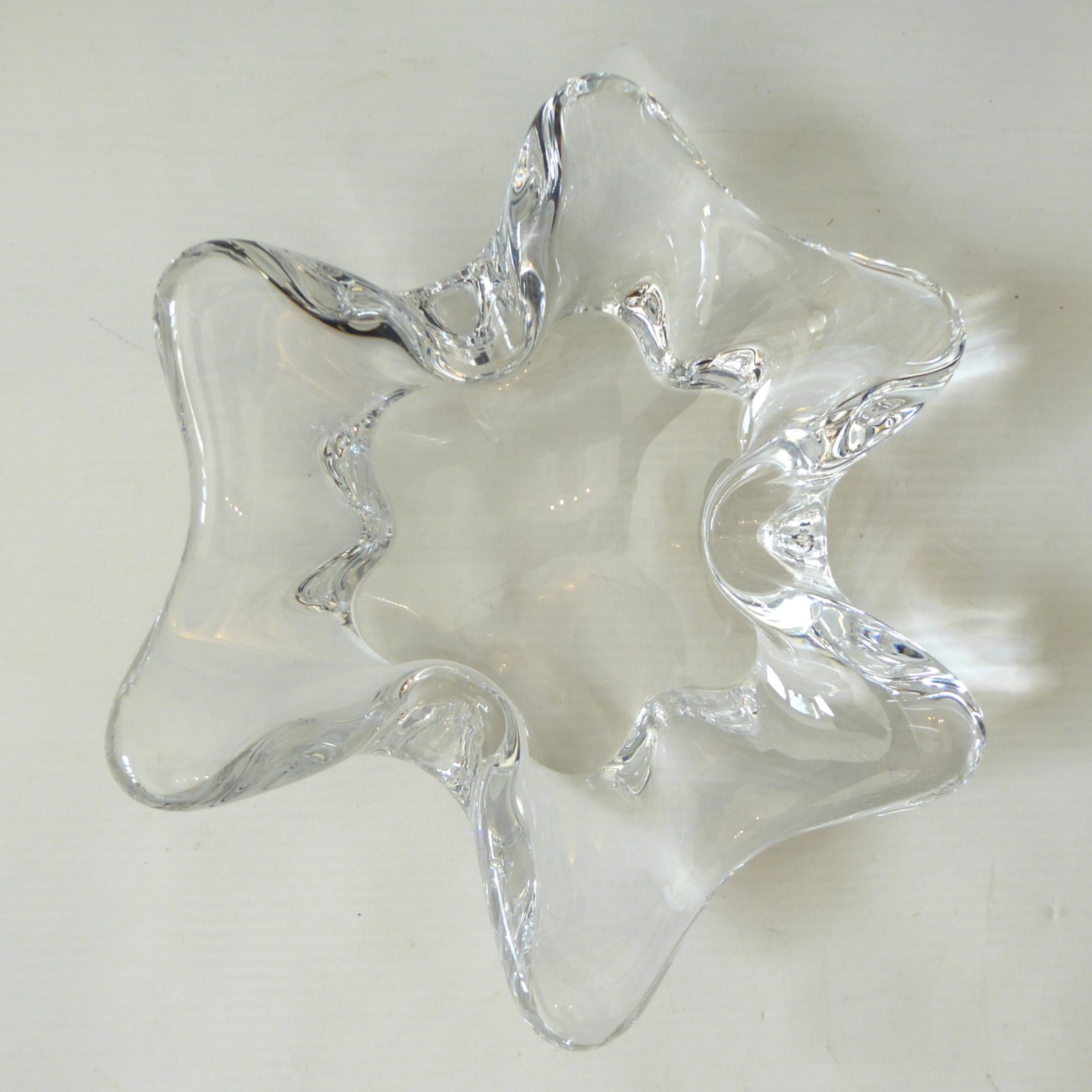 Sevres French crystal art glass splash bowl, vintage 50s/60s mid century MCM - Image 5