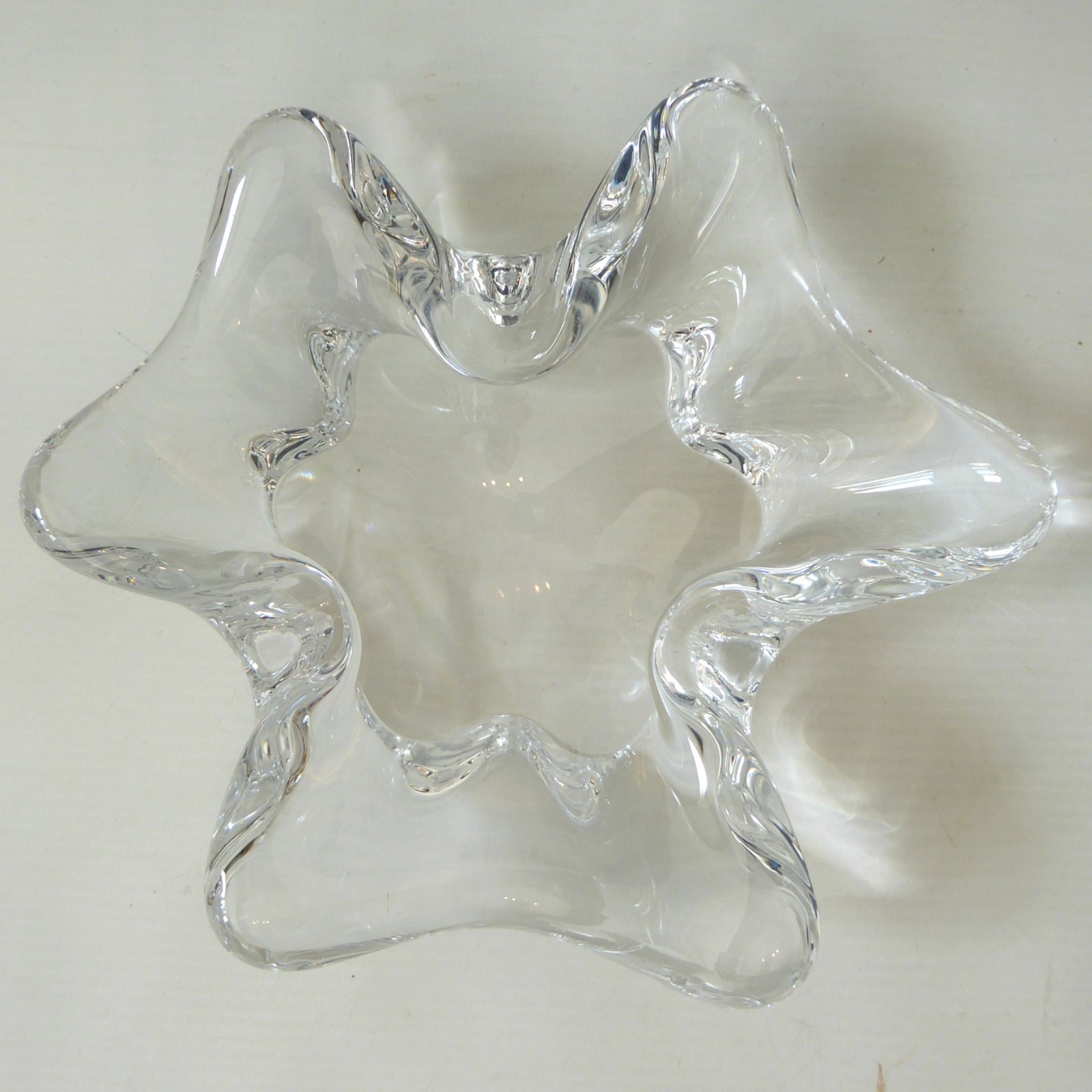 Sevres French crystal art glass splash bowl, vintage 50s/60s mid century MCM - Image 6