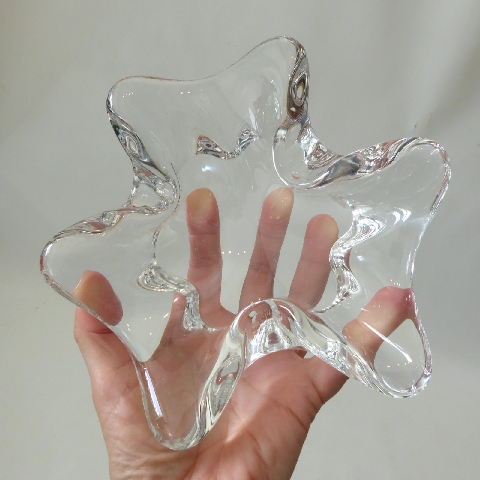 Sevres French crystal art glass splash bowl, vintage 50s/60s mid century MCM - Image 7