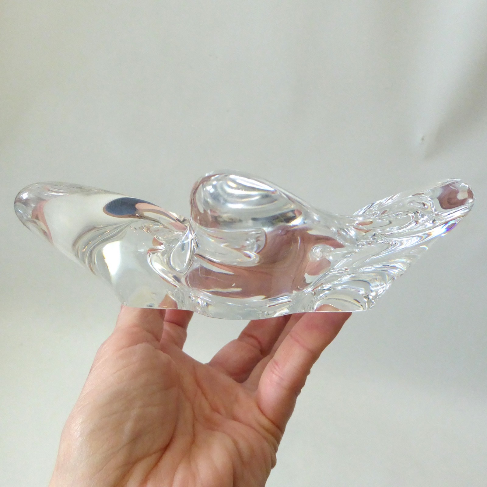 Sevres French crystal art glass splash bowl, vintage 50s/60s mid century MCM - Image 9