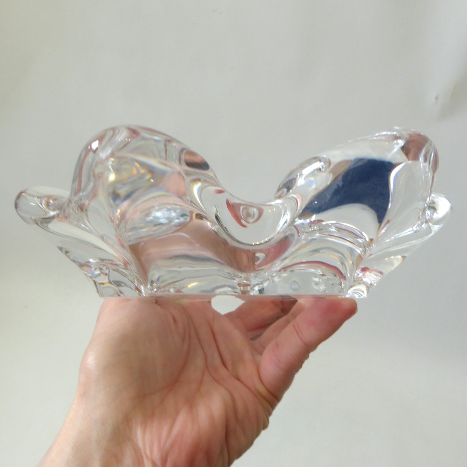 Sevres French crystal art glass splash bowl, vintage 50s/60s mid century MCM - Image 10
