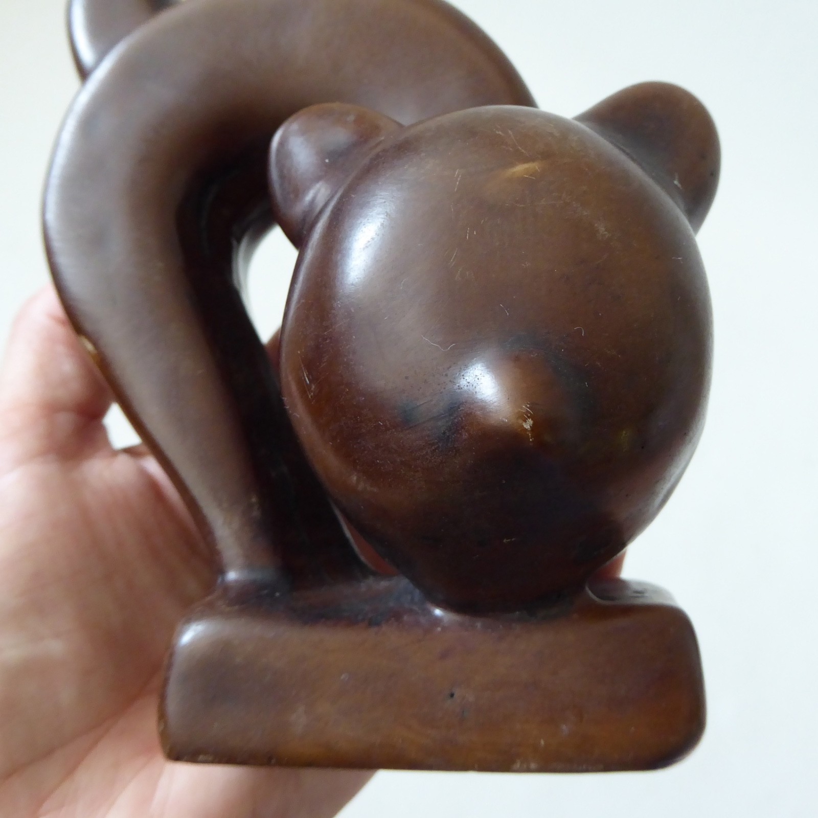 Stylised cat figurine statue, modernist/minimal, brown resin, bronze effect - Image 12