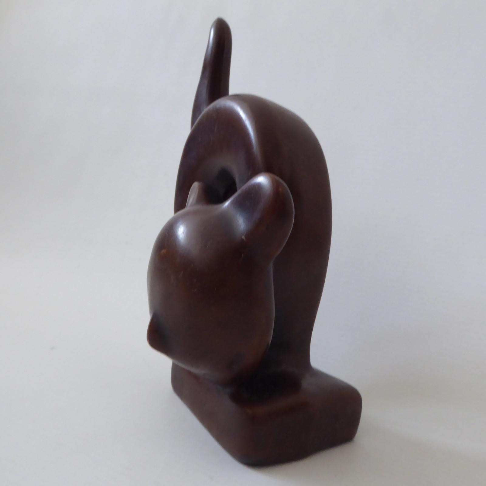 Stylised cat figurine statue, modernist/minimal, brown resin, bronze effect - Image 6