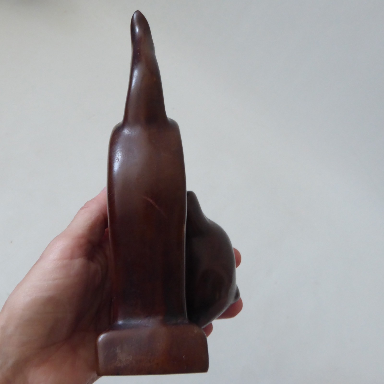 Stylised cat figurine statue, modernist/minimal, brown resin, bronze effect - Image 9