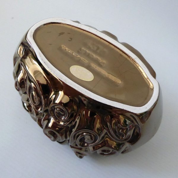 SylvaC Harmony swirl 4310 posy vase planter, brown metallic pottery ceramic 1970 - Image 11