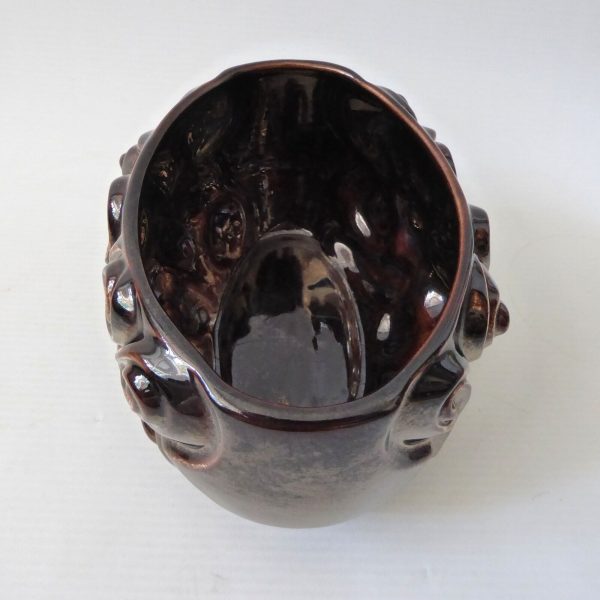 SylvaC Harmony swirl 4310 posy vase planter, brown metallic pottery ceramic 1970 - Image 6