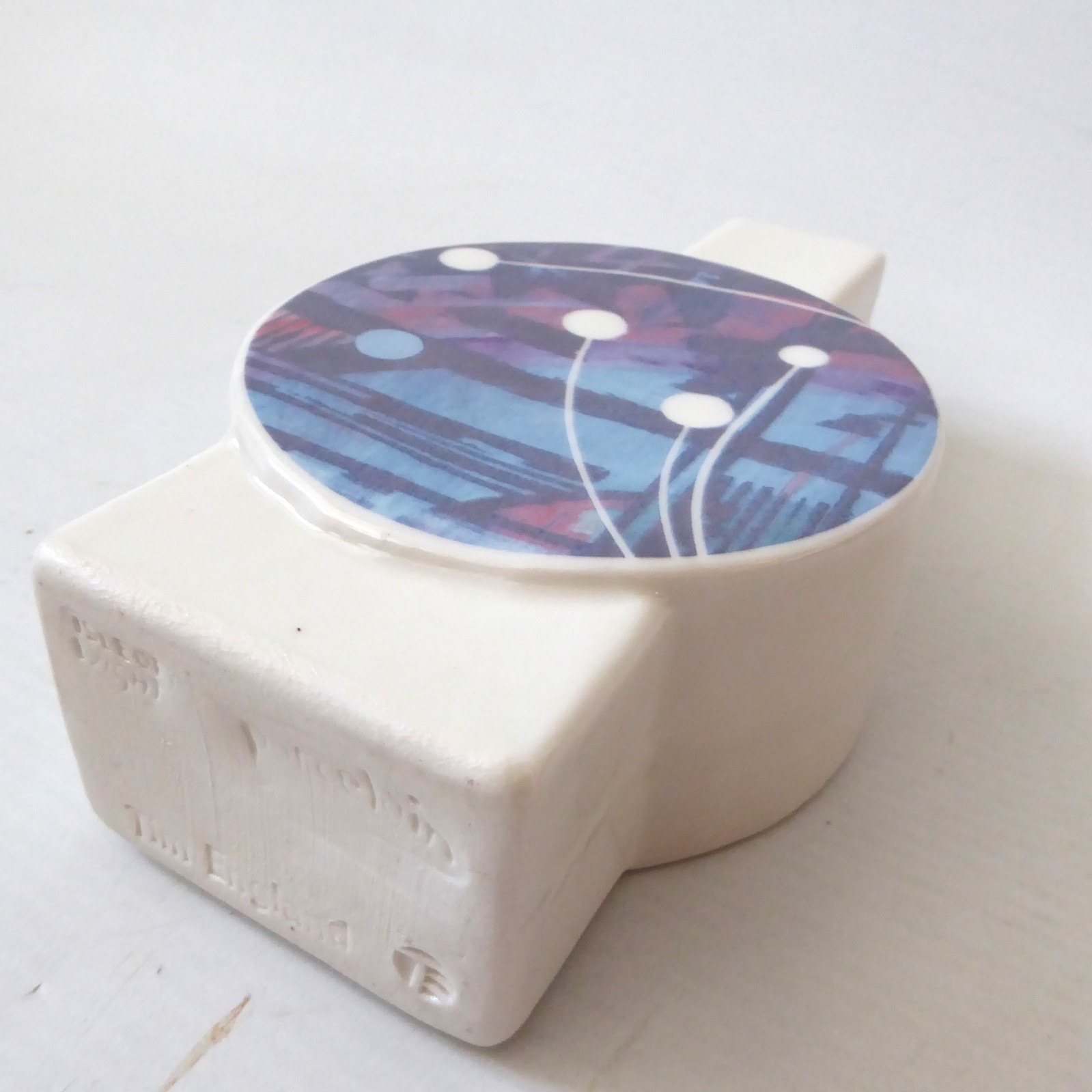 Tim England Isle of Wight porcelain art vase, handmade vintage 80s style pottery - Image 12
