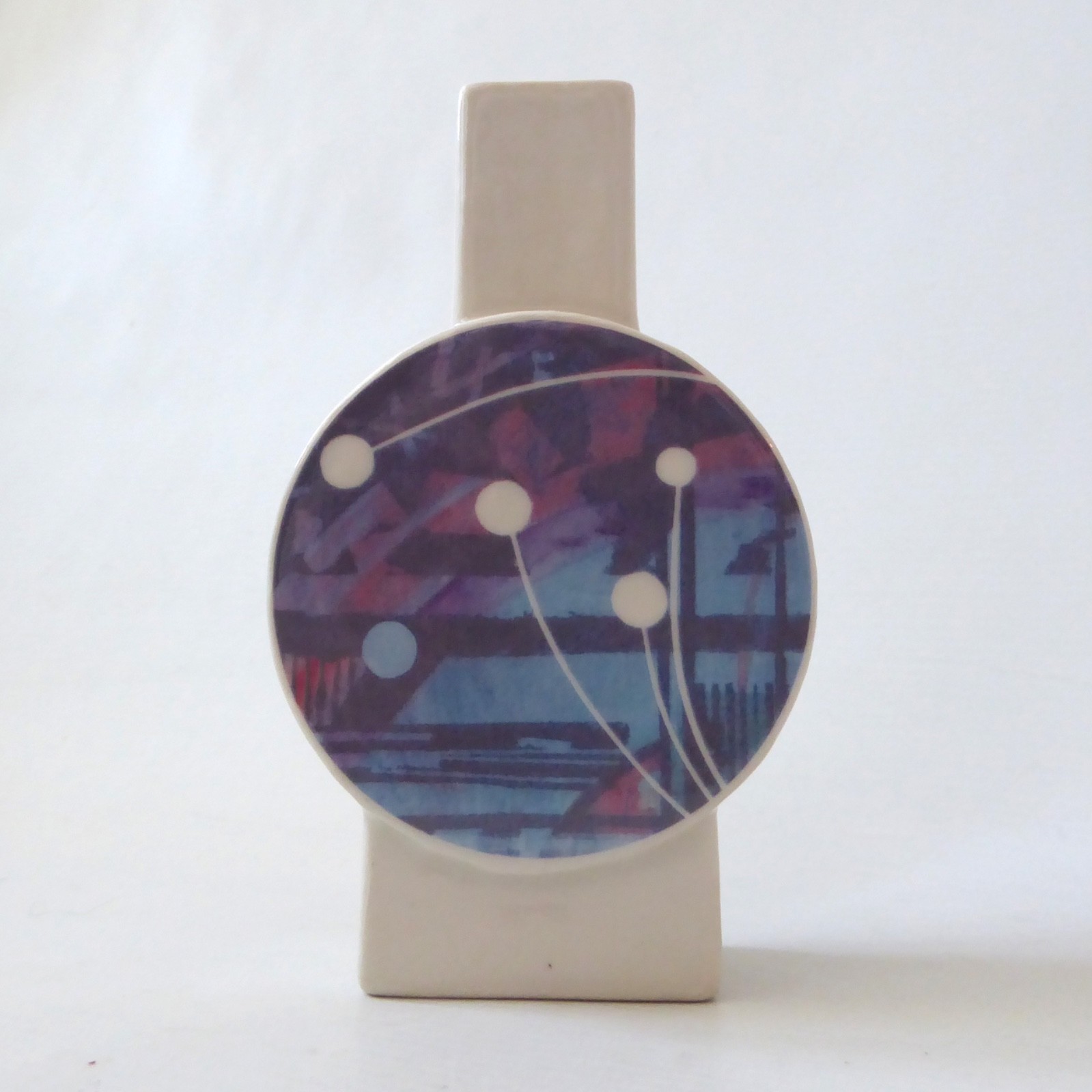 Tim England Isle of Wight porcelain art vase, handmade vintage 80s style pottery - Image 3
