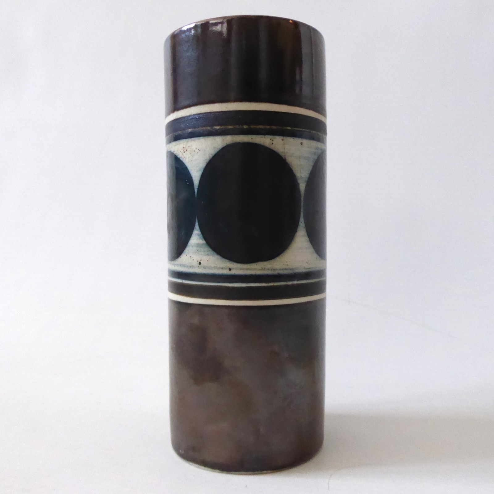 Troika St Ives Cornwall vintage art pottery cylinder vase Anne Lewis AL 14cm pot - Image 2