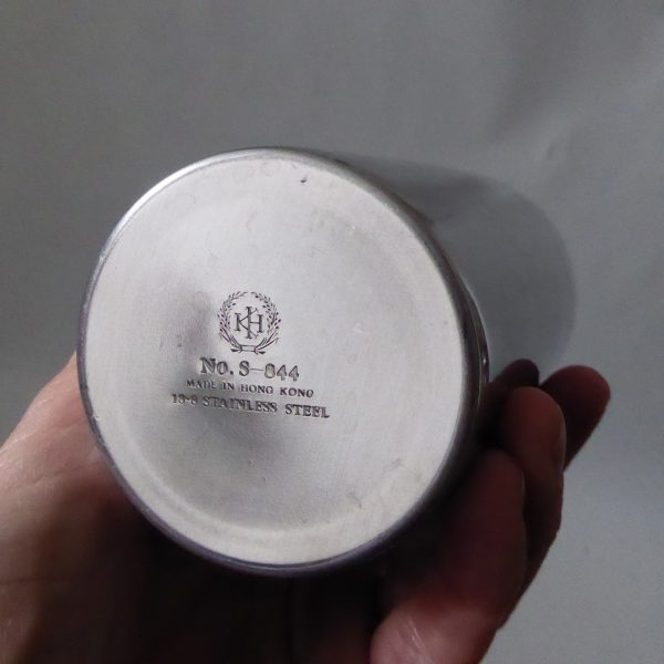Vintage 1970s KH S-844 Hong Kong cocktail shaker, tall stainless steel Manhattan - Image 12