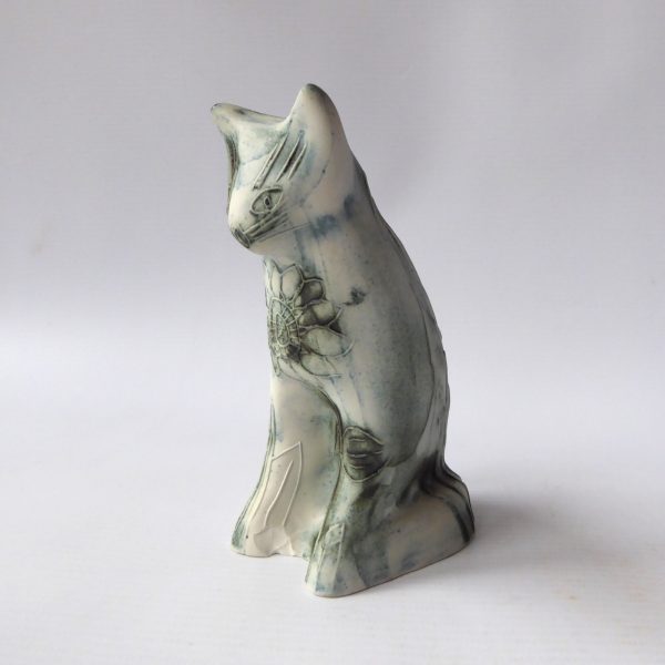 Vintage Carn Pottery Z6 cat figurine by John Beusmans. 1970s retro studio figure - Image 3