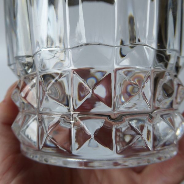 Vintage French Crystal D'Arques moulded glass ice bucket cooler. Clear & chrome - Image 18