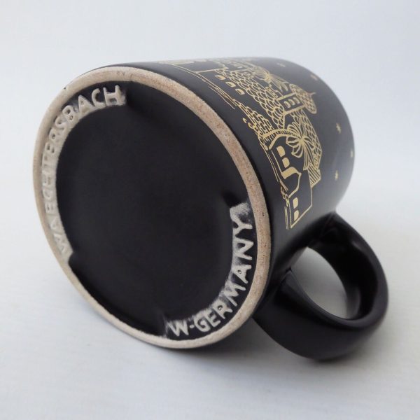 Vintage Waechtersbach black & gold mug. West German Arabian City Palaces ceramic - Image 13