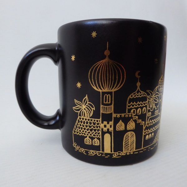 Vintage Waechtersbach black & gold mug. West German Arabian City Palaces ceramic - Image 10