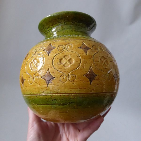 Vintage mid century Studio 4 Italy pottery ceramic vase, Bitossi Arabesque copy - Image 4