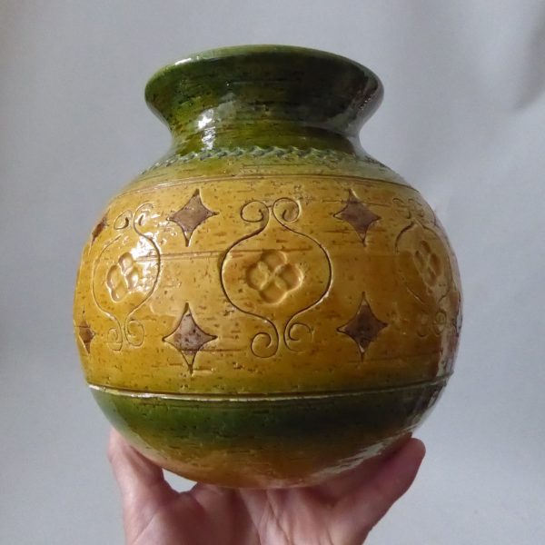 Vintage mid century Studio 4 Italy pottery ceramic vase, Bitossi Arabesque copy - Image 5