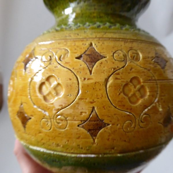 Vintage mid century Studio 4 Italy pottery ceramic vase, Bitossi Arabesque copy - Image 6