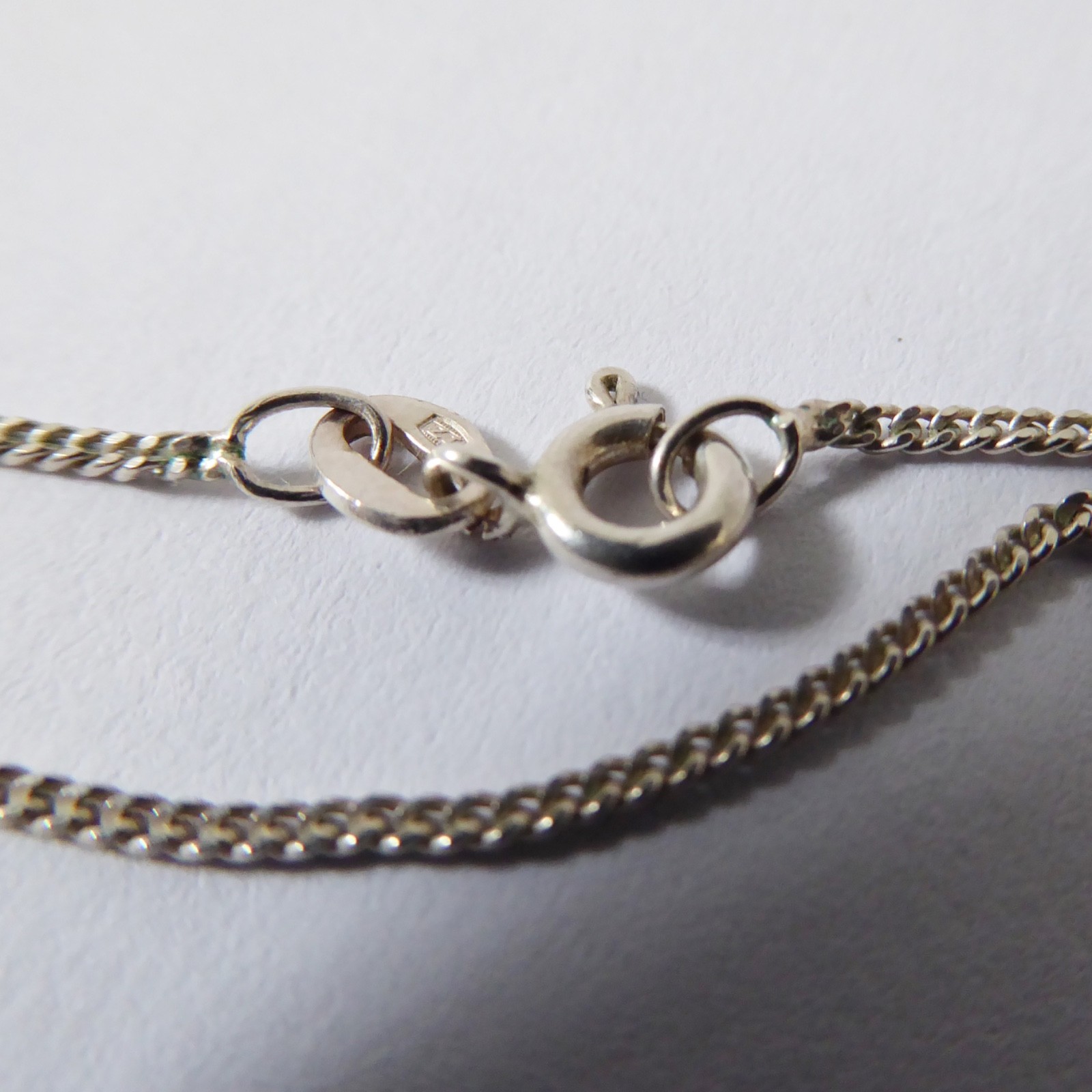 Vintage sterling silver 25 amber teardrop pendant, silver 15" necklace chain - Image 8
