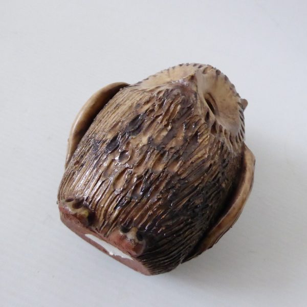 Vintage studio pottery owl. Handmade sgraffito clay figurine sculpture. 1970s - Image 13