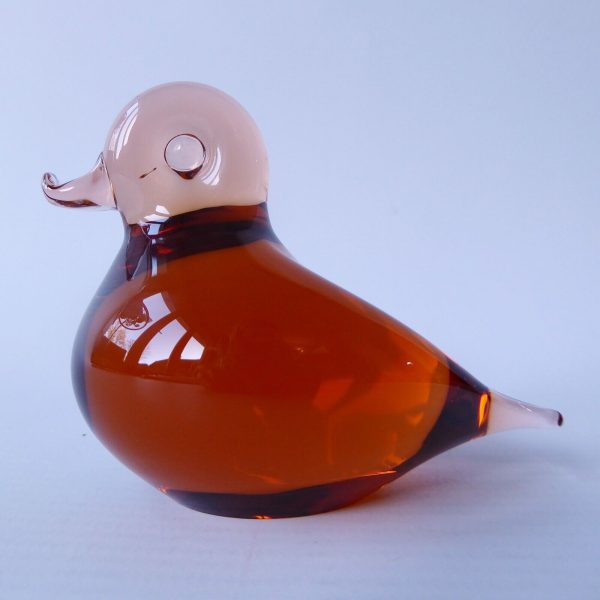 Wedgwood Lilliput duckling bird paperweight sculpture, 70s Topaz glass figurine - Image 6