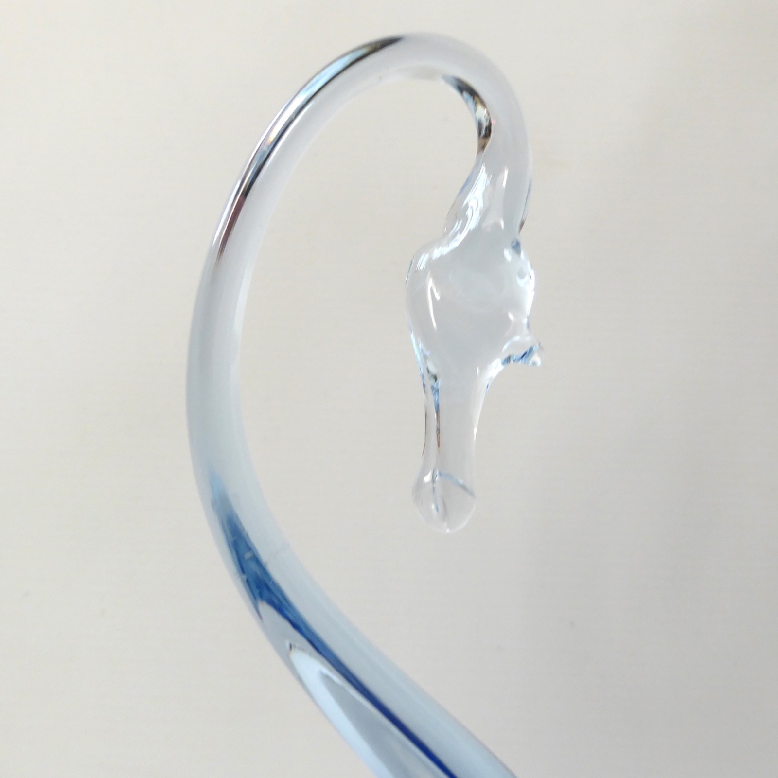 Whitefriars art glass swan figurine Sapphire blue 8". 1950s vintage dish bowl - Image 7