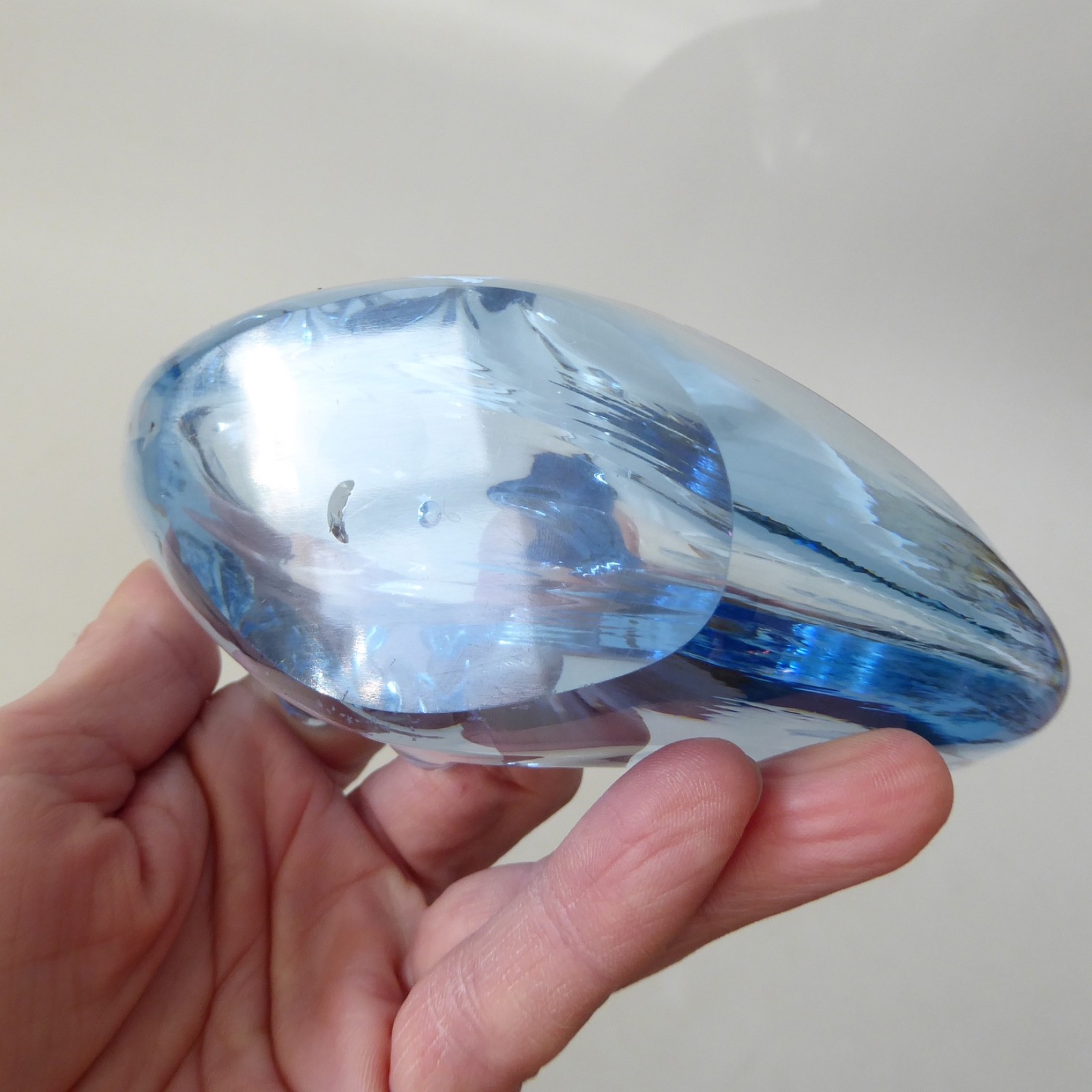 Whitefriars art glass swan figurine Sapphire blue 8". 1950s vintage dish bowl - Image 10