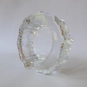 iittala Tapio Wirkkala Aslak small Map glass bowl, candle stand. Scandi Finnish