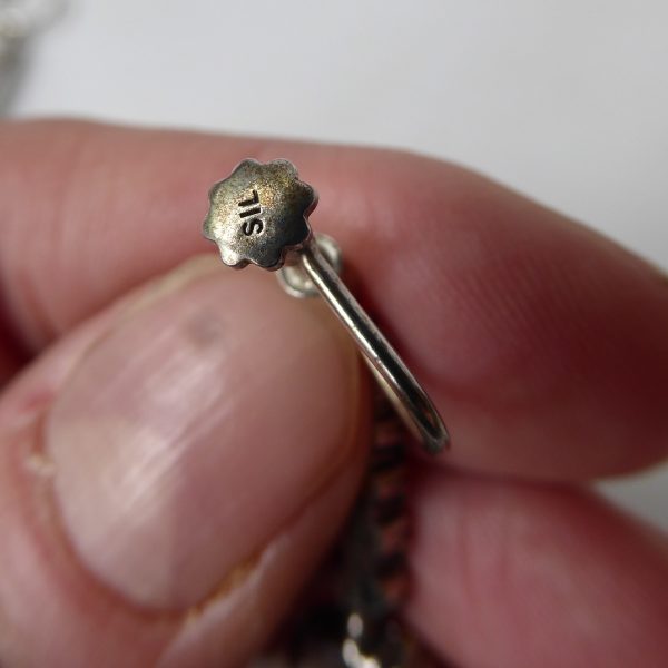 1930s Art Deco diamante paste + silver + blue drop earrings, Pat. 483401. 1937 - Image 13