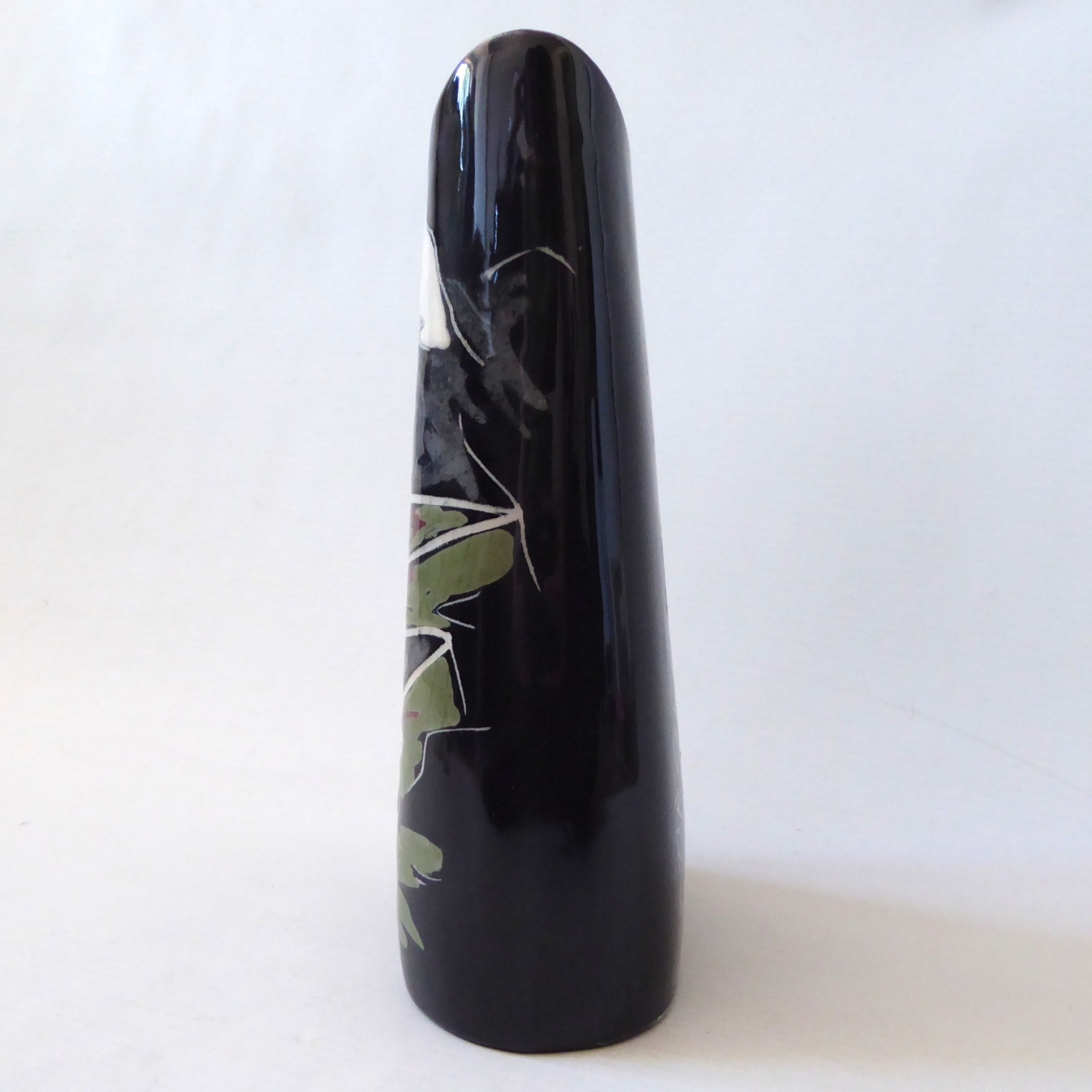 Arol Halden Norway vintage pottery ceramic vase, black signed 129/EB, painted - Image 4