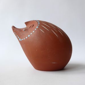 Brindley terracotta pottery ceramic hedgehog money box, vintage painted, retro
