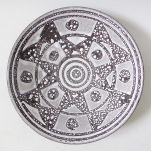 Carstens Tönnieshof Ankara 1002/1 bowl dish. Black & white + teal. West German