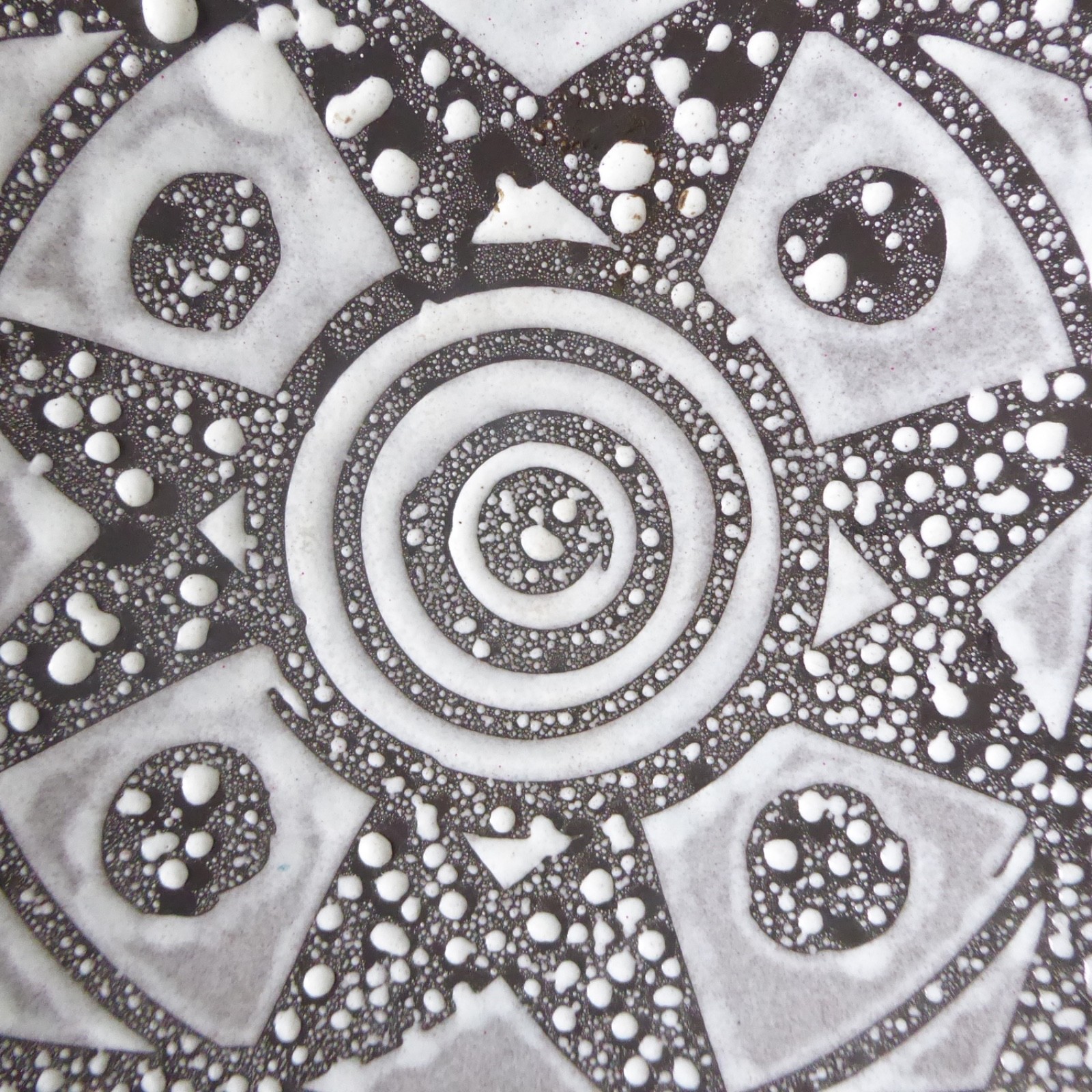 Carstens Tönnieshof Ankara 1002/1 bowl dish. Black & white + teal. West German - Image 7