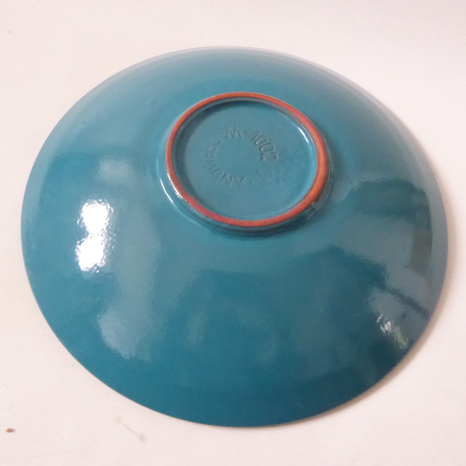 Carstens Tönnieshof Ankara 1002/1 bowl dish. Black & white + teal. West German - Image 9