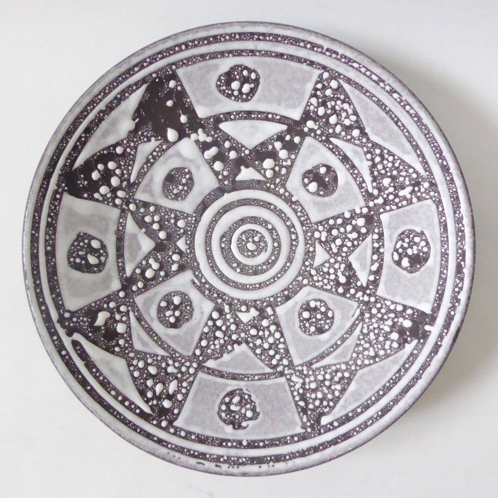 Carstens Tönnieshof Ankara 1002/1 bowl dish. Black & white + teal. West German