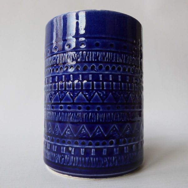 Celtic Ceramics Republic of Ireland vintage blue ceramic mug geometric impressed - Image 5
