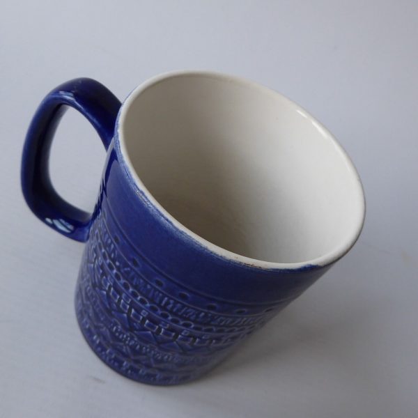 Celtic Ceramics Republic of Ireland vintage blue ceramic mug geometric impressed - Image 10