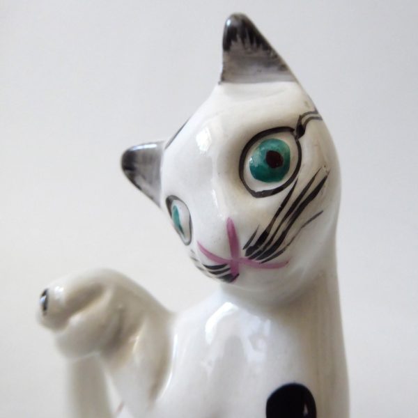 Ceramic polkadot cat figurine spotty dotty, vintage 1950s, Weetman Giftware G100 - Image 5