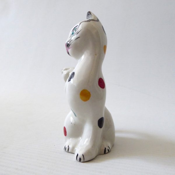 Ceramic polkadot cat figurine spotty dotty, vintage 1950s, Weetman Giftware G100 - Image 7