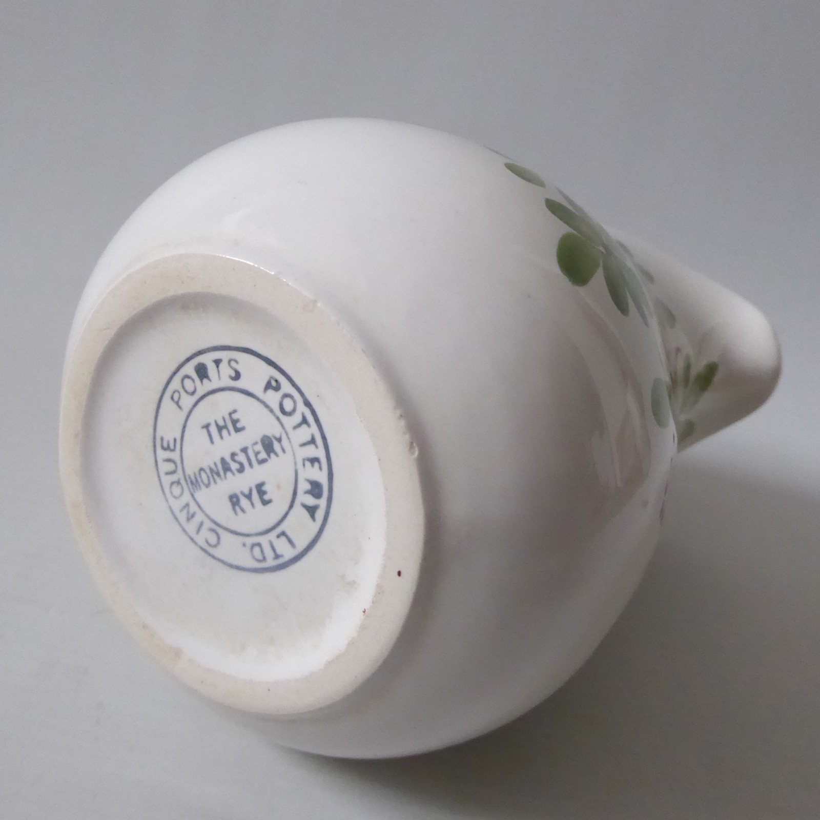 Cinque Ports Pottery the Monastery Rye, ceramic Fuchsia leaf jug pitcher vintage - Image 8