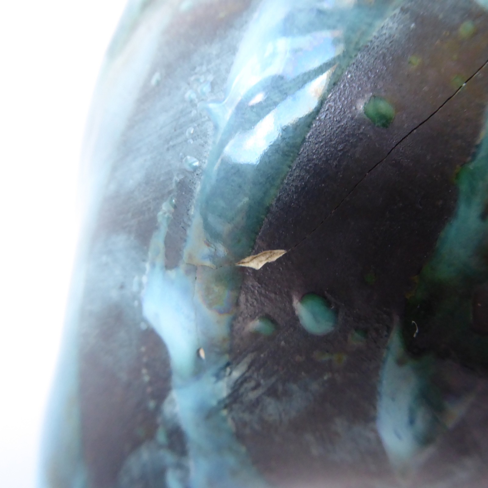 David Sharp Rye pottery piggy bank money box, teal blue black vintage ceramic AF - Image 15