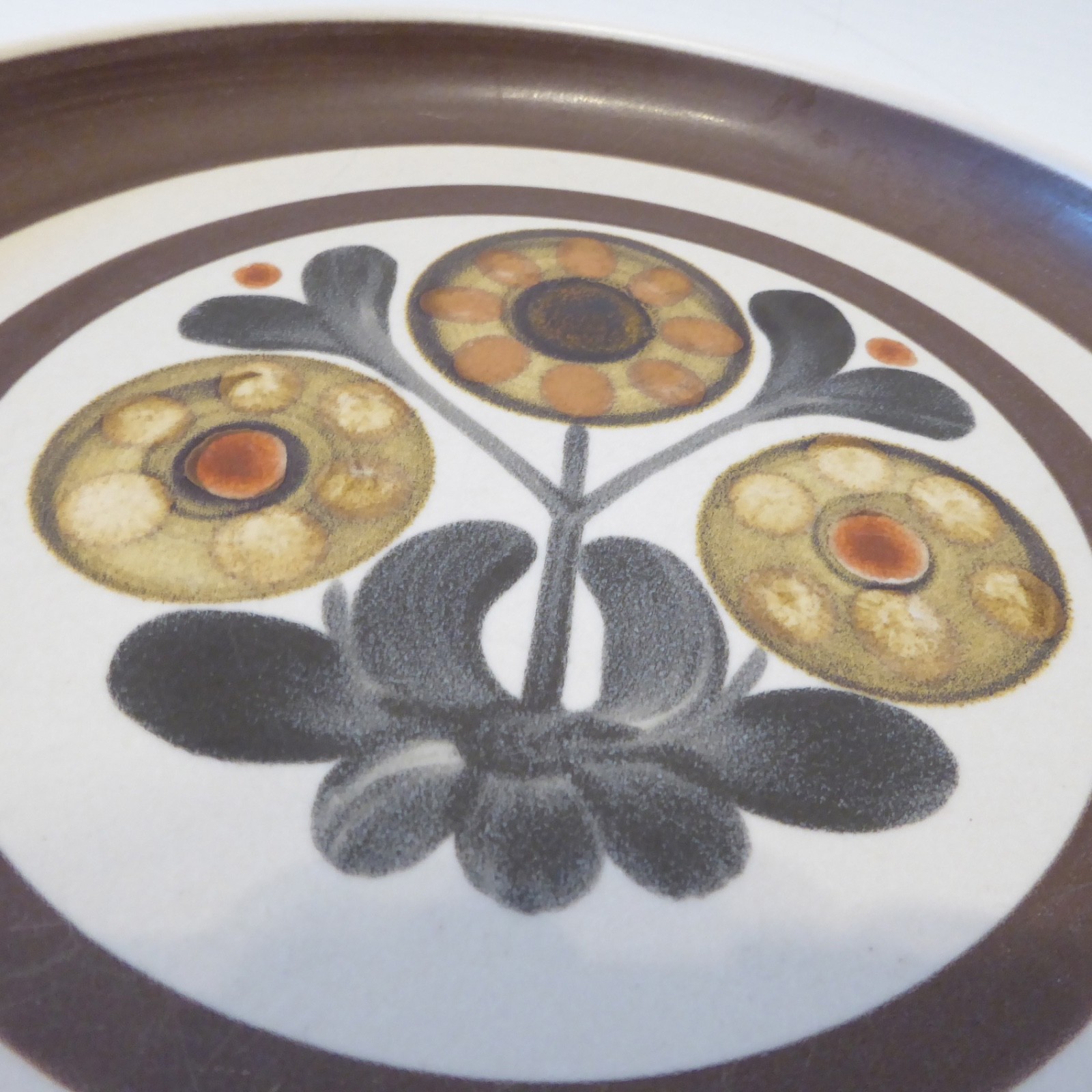 Denby Langley Mayflower large vintage dinner plate, 10" 25cm stoneware pottery - Image 2