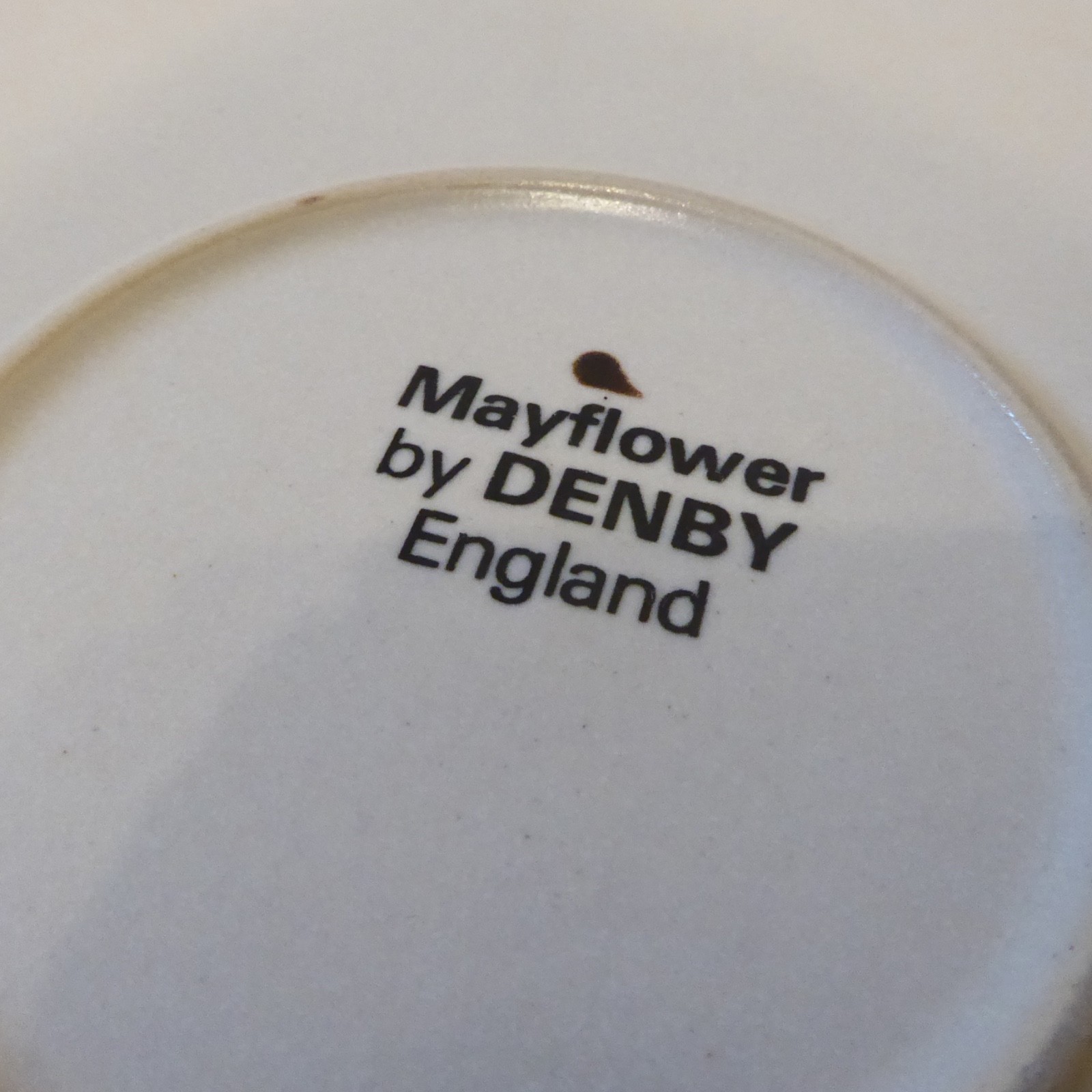 Denby Langley Mayflower large vintage dinner plate, 10" 25cm stoneware pottery - Image 4